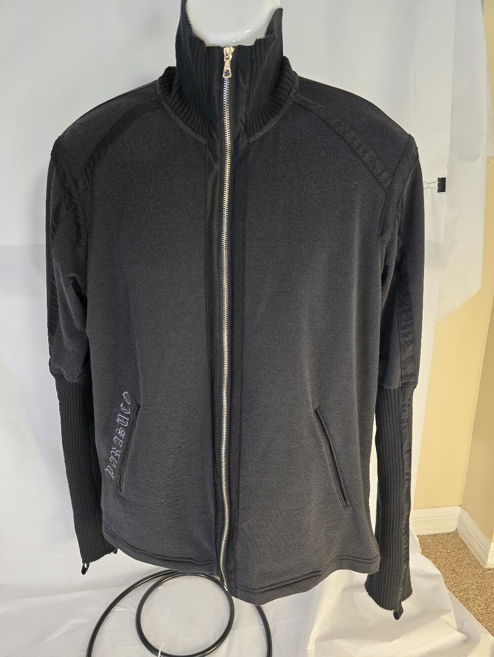 Vintage Y2K Parasuco Ergonomic Jeans Black Zip Mock Neck Jacket Large